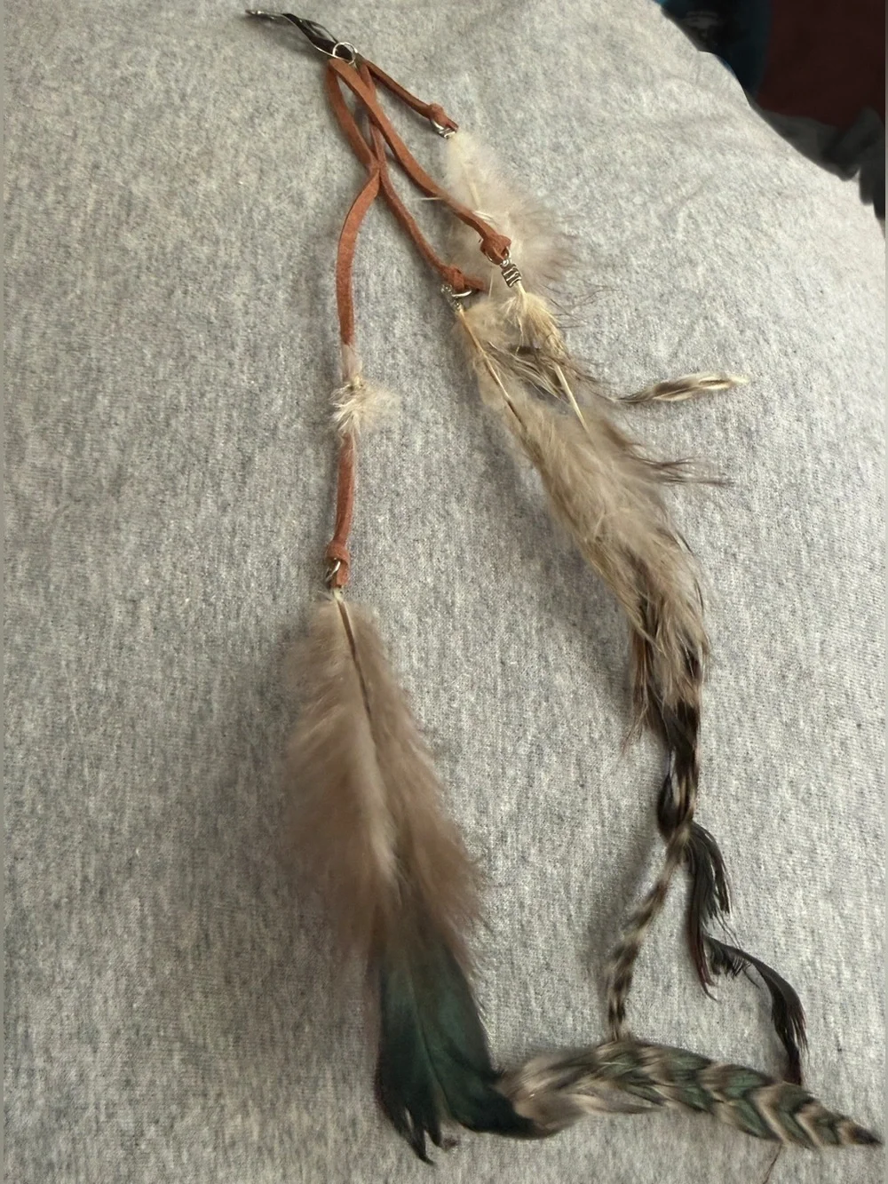Brown Feather Hair Clip with Natural Feathers
